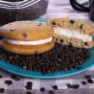Chocolate Chip Whoopie Pies with Vanilla Icing